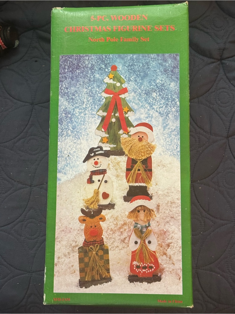 5 Piece Wooden Christmas Figurine Set